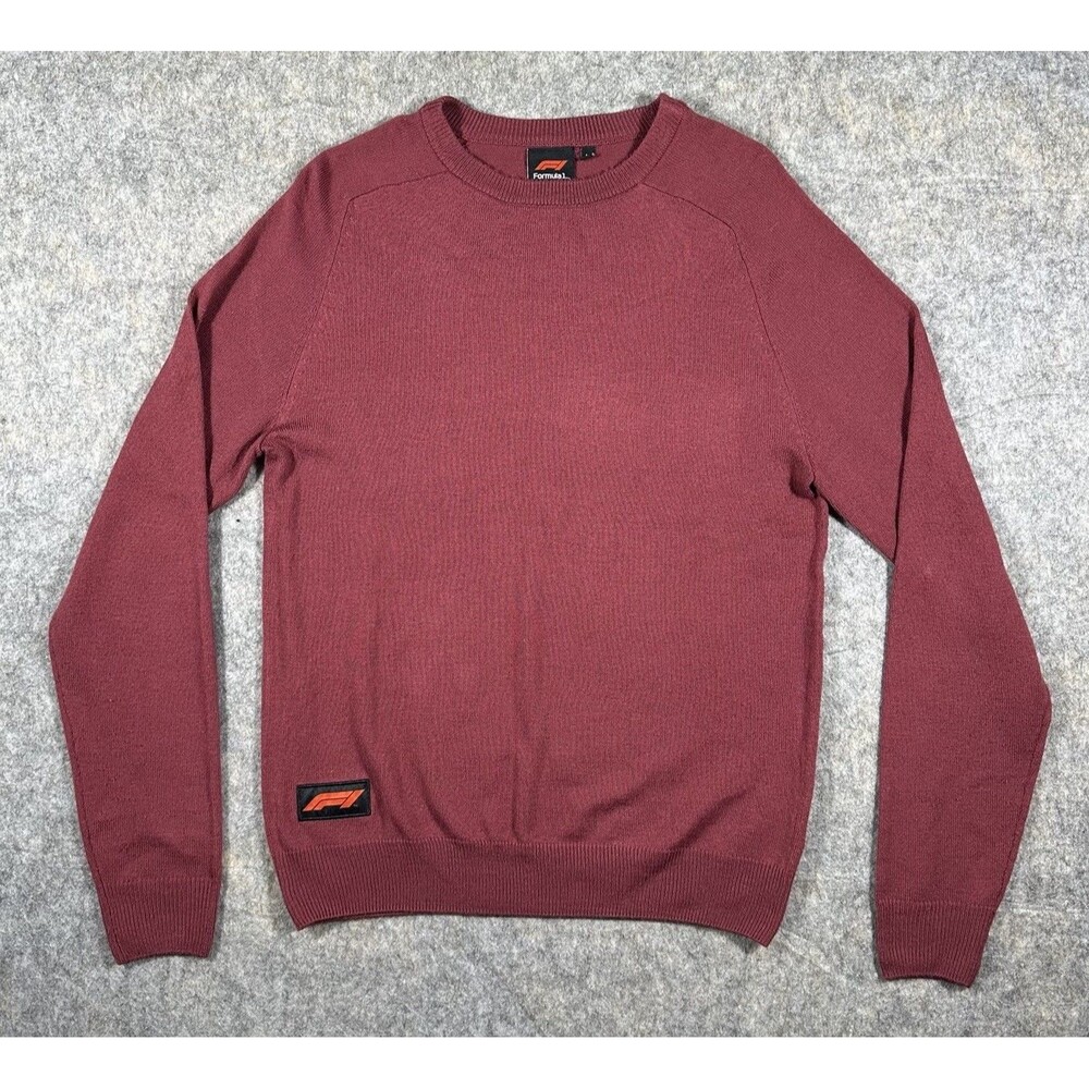 Formula 1 Crew Neck Sweater Men’s M Red Maroon Pullover Jumper Auto Sports F1
